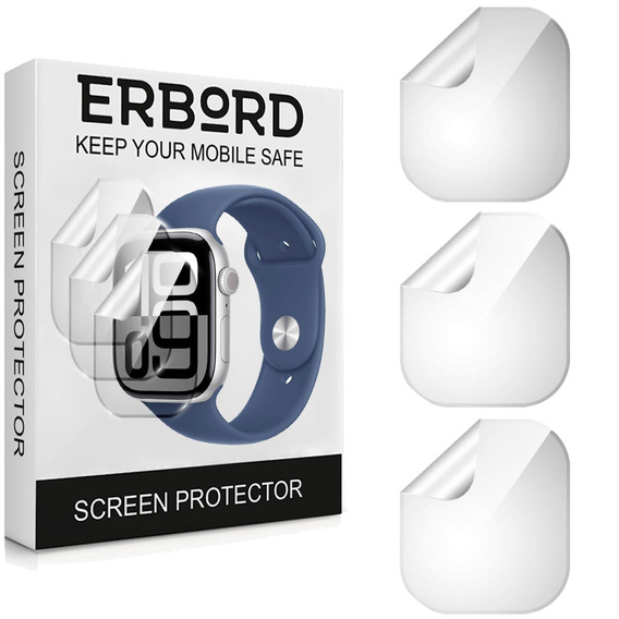 3x ERBORD hydrogel film for Apple Watch 10/11 46mm