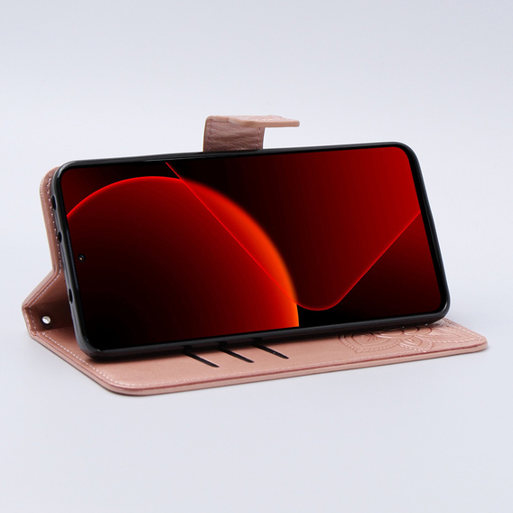 Flip case for Xiaomi 13T / 13T Pro, Butterfly, pink rose gold
