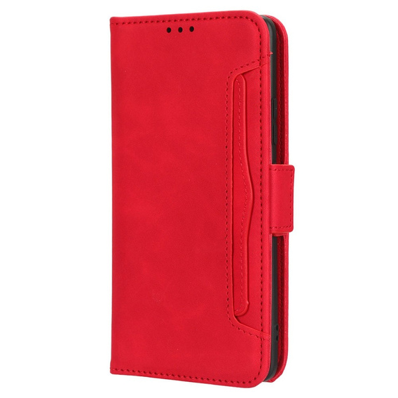 Flip case for Honor 70 5G, Card Slot, red