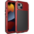 Case for iPhone 15, armoured, with integrated glass, red