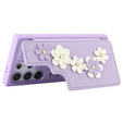 Case for Samsung Galaxy S24 Ultra, Leather Flower Card Slot, purple