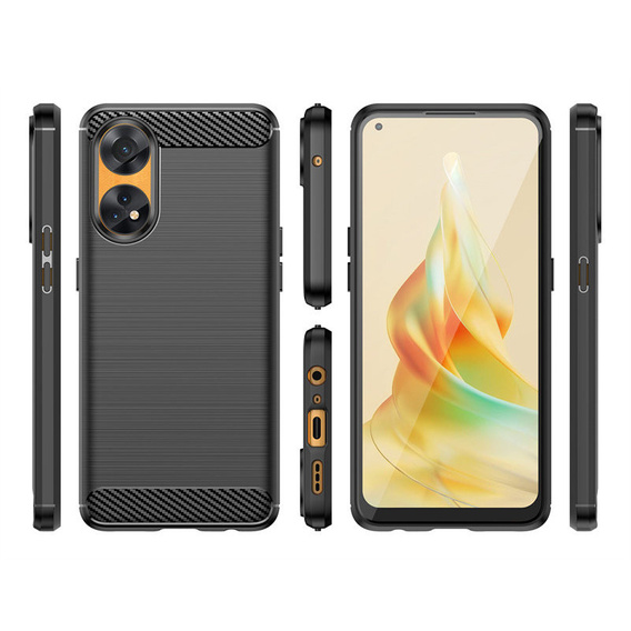 Case for Oppo Reno8 T 4G, Carbon, black
