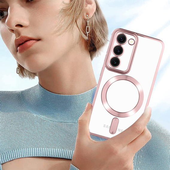 Case for Samsung Galaxy S23, Electro MagSafe, pink rose gold + Screen Glass