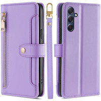 Flip case for Samsung Galaxy A16, Wallet Zipper Pocket, purple