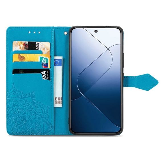 Flip case for Xiaomi 14T Pro, Mandala, blue