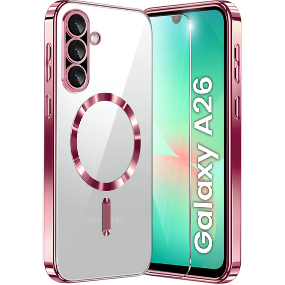 Case for Samsung Galaxy A26, Electro MagSafe, pink rose gold + Screen Glass