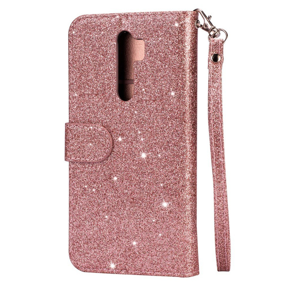 Flip case for Xiaomi Redmi Note 8 Pro, Wallet Zippered, pink rose gold