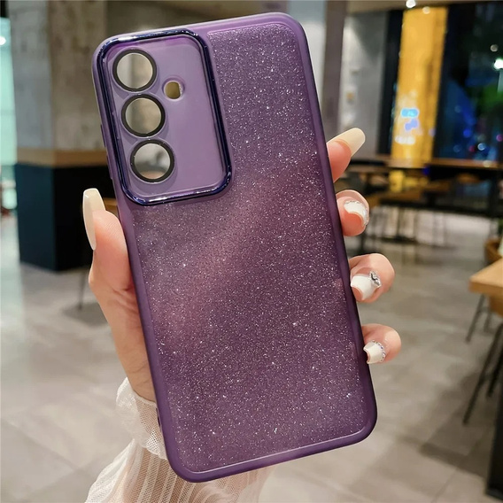 Case for Samsung Galaxy M55 5G, Glittery Powder, purple