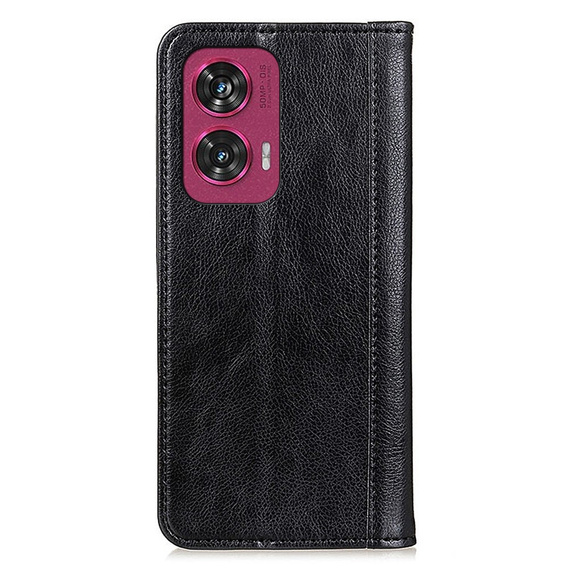 Flip case for Motorola Edge 50 Fusion 5G, Split Leather, black