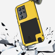 Love Mei Case for Samsung Galaxy S23 Ultra, armored without glass, yellow