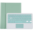 Case + keyboard Lenovo Tab P11 J606F / Tab P11 5G / P11 + Plus, TouchPad Keyboard, light green