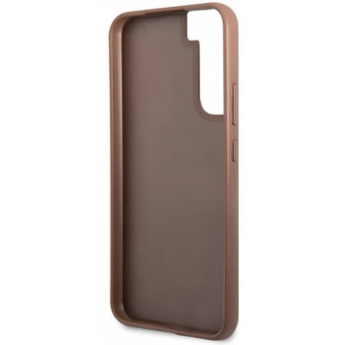 GUESS Case for Samsung Galaxy S23, 4G Metal Gold Logo, brown