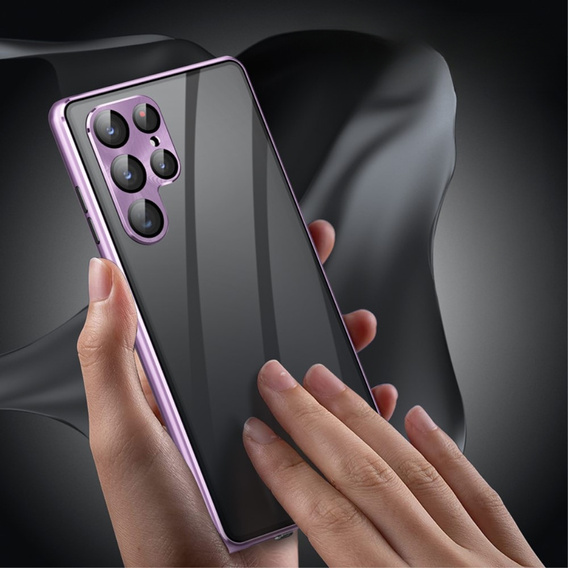 Case for Samsung Galaxy S22 Ultra, Magnetic Dual Glass, purple