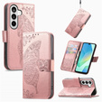 Butterfly flip case for Samsung Galaxy A37 5G, rose gold