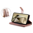 Flip case for Samsung Galaxy S25 Ultra, Wallet Zipper Pocket, pink