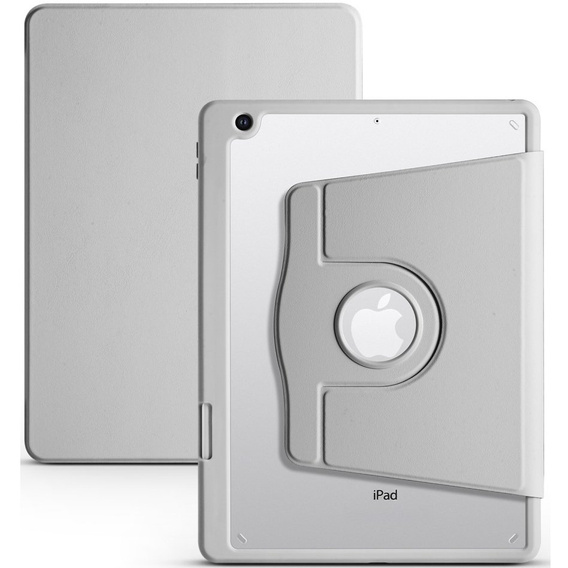 Case for iPad 10.2" 2021/2020/2019 (9/8/7 gen.), with stylus space, 360° rotatable, grey