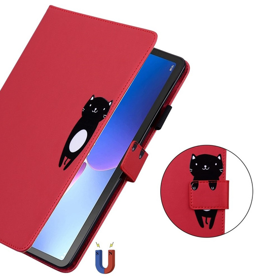 Case for Lenovo Tab M10 Plus 10.6 Gen 3, with flap, animal, red