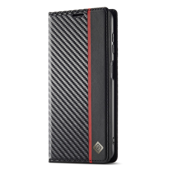 LC.IMEEKE flap case for Samsung Galaxy A17 5G, carbon textured, black