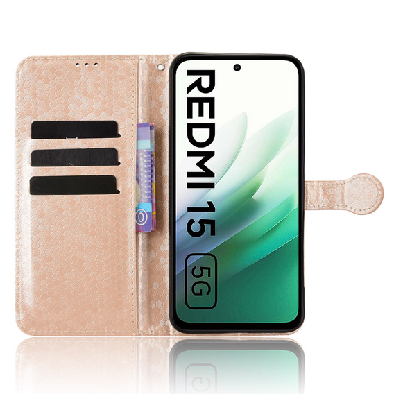 Flip case for Xiaomi Redmi Note 14 4G, Wallet Rhombus, black