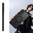 Case for Samsung Galaxy S21 FE, for MagSafe, ERBORD Matt Case, black + Screen Glass