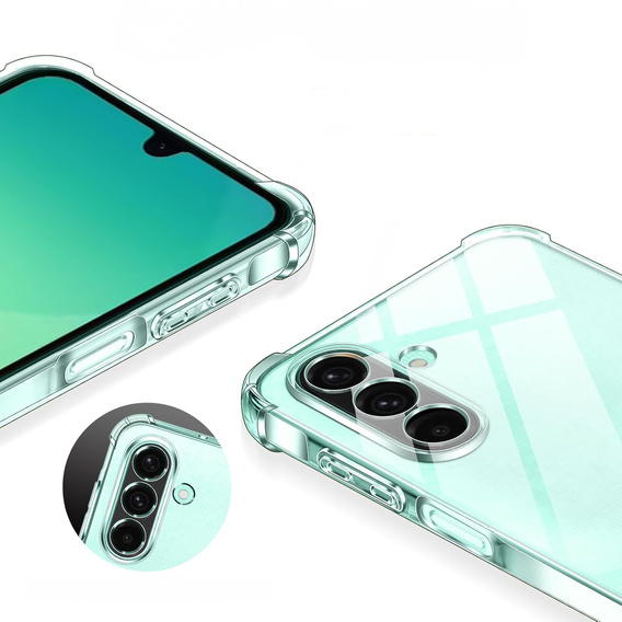 Case for Samsung Galaxy A26, Erbord Dropproof, transparent + Glass