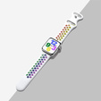 Hollow strap for Apple Watch 1/2/3/4/5/6/7/8/SE/ULTRA 42/44/45/49MM, White/Rainbow