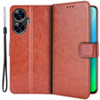 Flip case for Realme C55, Crazy Horse Wallet, brown