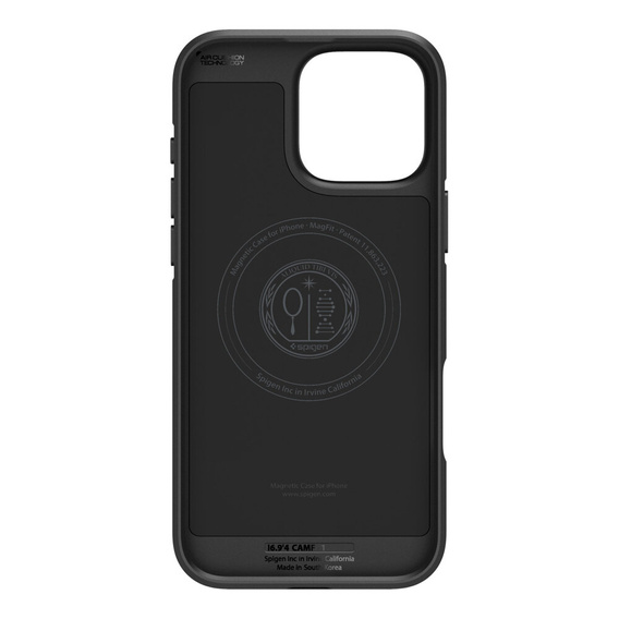 The Spigen Case for iPhone 16 Pro, Core Armor MagSafe, black + 9H Tempered Glass