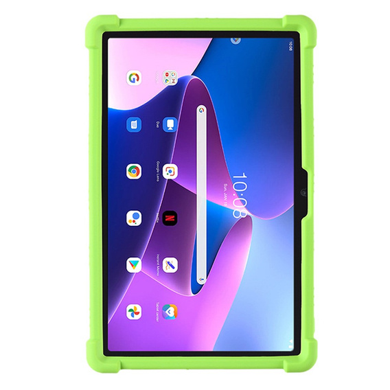 Silicone case for Lenovo Tab M10 Plus 10.6 Gen 3 TB-125F TB-128F, Impact, armor, green