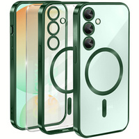 Case for Samsung Galaxy S24 FE, Electro MagSafe, green + Screen Glass