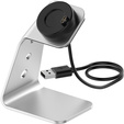 Aluminum USB Docking Station for Garmin Fenix 7/7S/7X/6/6X/6S, Silver