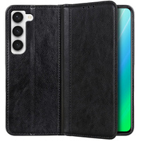 Case for Samsung Galaxy S23, Wallet Litchi Leather, black