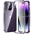 Case for iPhone 15 Pro Max, Magnetic Dual Glass, purple