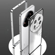 Case for Xiaomi 14 Ultra, Magnetic Dual Glass, silver