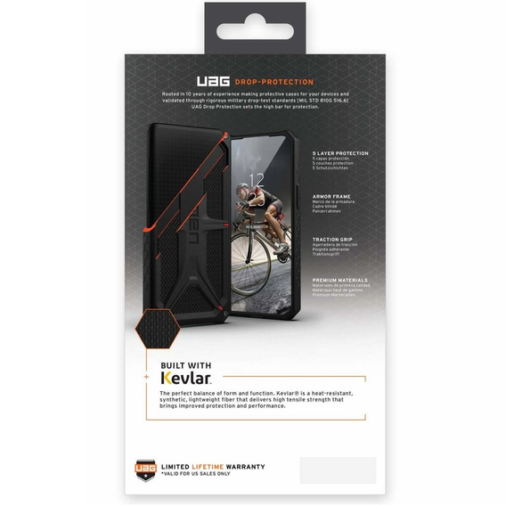 Case Urban Armor Gear for iPhone 14 Plus, Monarch, Kevlar black