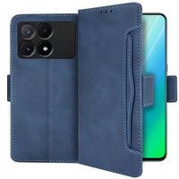 Flip case for Xiaomi Poco F6 Pro, Card Slot, dark blue