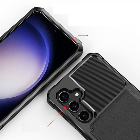 Case for Samsung Galaxy S23 FE, Card Holder Kickstand, black