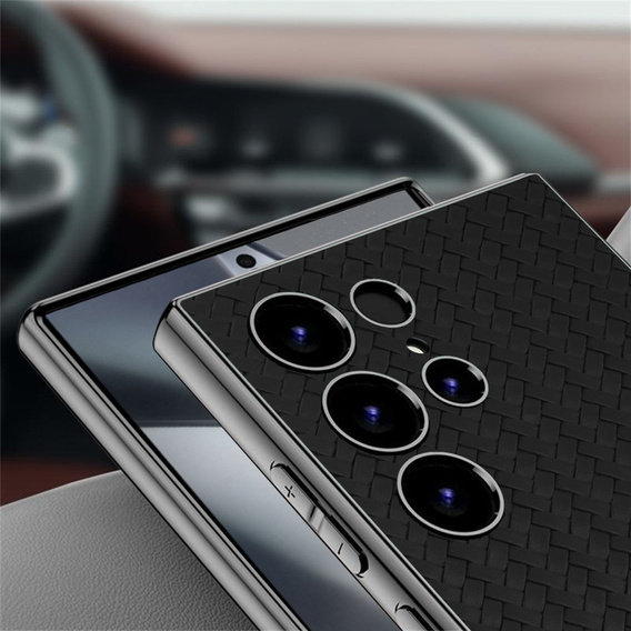 Case for Samsung Galaxy S24 Ultra, GKK Woven Leather, black