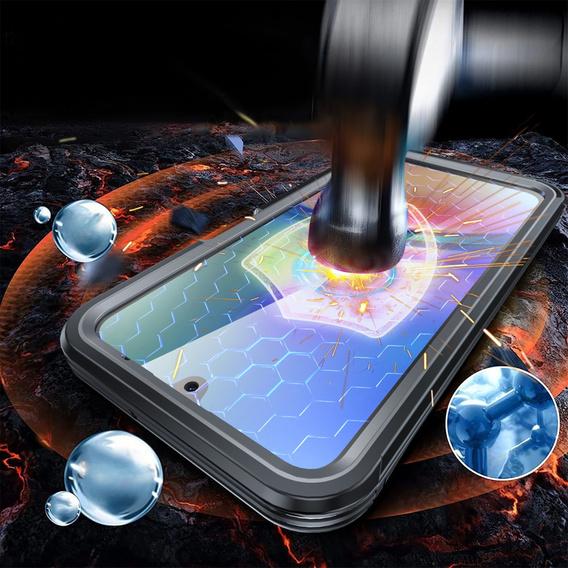 Case for Samsung Galaxy A16, Shockproof, with glass, for MagSafe, black