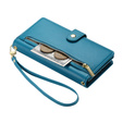 Flip case for iPhone 16 Pro, Wallet Zipper Pocket, blue