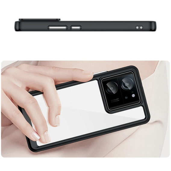 Case for Xiaomi 13T / 13T Pro, Fusion Hybrid, transparent / black