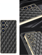 Case for Samsung Galaxy S25 Ultra, Leather Rhombus, black