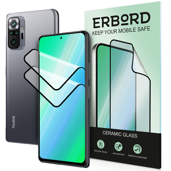 2x Ceramic ERBORD Hybrid Glass for Xiaomi Redmi Note 10 Pro