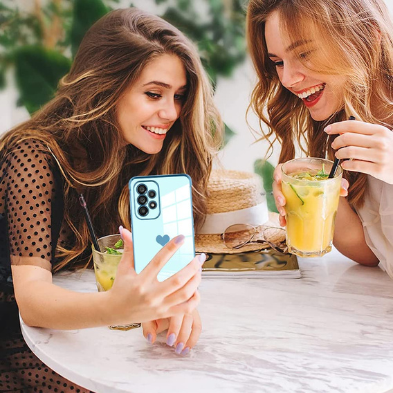 Case for Samsung Galaxy A13 4G, Electro heart, blue