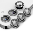 2x Camera Glass for Samsung Galaxy S24, ERBORD Camera Lens, Bling frame, black