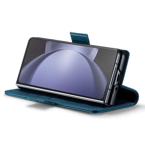 CASEME flip case for Samsung Galaxy Z Fold6 5G, Litchi Wallet, blue
