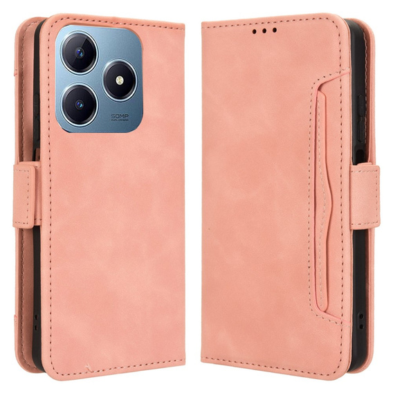 Flip case for Realme C61, Card Slot, pink