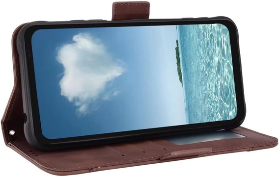 Flip case for Realme 12+ Plus 5G, Card Slot, brown