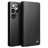 Flip case for Samsung Galaxy S25 Ultra, QIALINO Leather Wallet, black