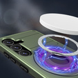 MagSafe case for Samsung Galaxy S24, Military Magnet, Hybrid Case, green
